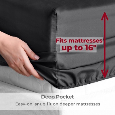 Full Black Microfiber Deep Pocket Sheet Set