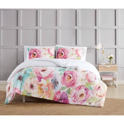 King Spring Flowers Cotton Duvet Cover Set
