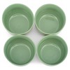 Elanze Designs Bistro Glossy Ceramic 6.5 inch Soup Bowls Set of 4, Sage Green - 3 of 4