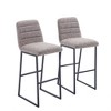 2pcs/set High Bar Stool Chairs With Solid Wood LegsPU Leather Upholstered Barstools 265lbs Max Weighing Capacity For Kitchen Island Bar Livingroom - 4 of 4