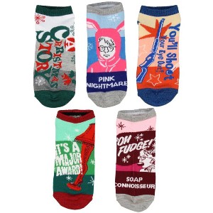 A Christmas Story Ralphie Ankle No Show Socks 5 Pair for Men or Women Multicoloured - 1 of 3