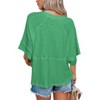 Imily Bela Women's Half Sleeve T-Shirts Solid Color Loose Flowy Tops T-shirt - 2 of 2