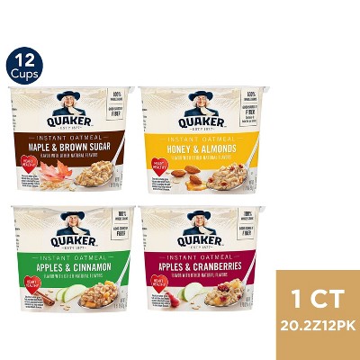 Quaker Instant Oatmeal Express Cups Variety Pack - 20.2oz / 12ct : Target