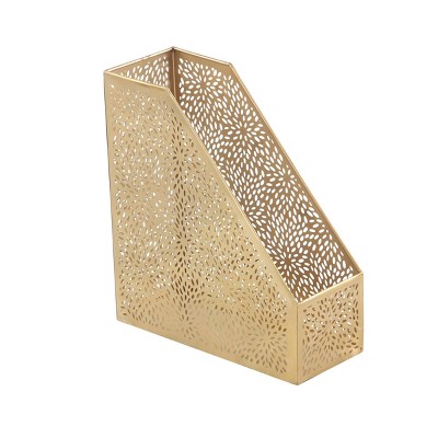 Glam Metal Magazine Holder Gold - CosmoLiving by Cosmopolitan