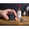Pavilion Gift Company - Man Fuel - PU Leather & Stainless Steel 1 oz Mini Flask - Portable Drinkware - 3 of 4