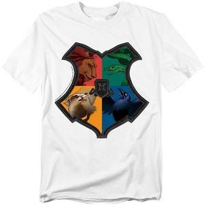 Harry Potter Hogwarts Illustrated Shield Adult T-Shirt - 1 of 4