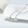 Wings Pendant Necklace for Women Heart Cut CZ Sterling Silver Ginger Lyne Collection - 2 of 4