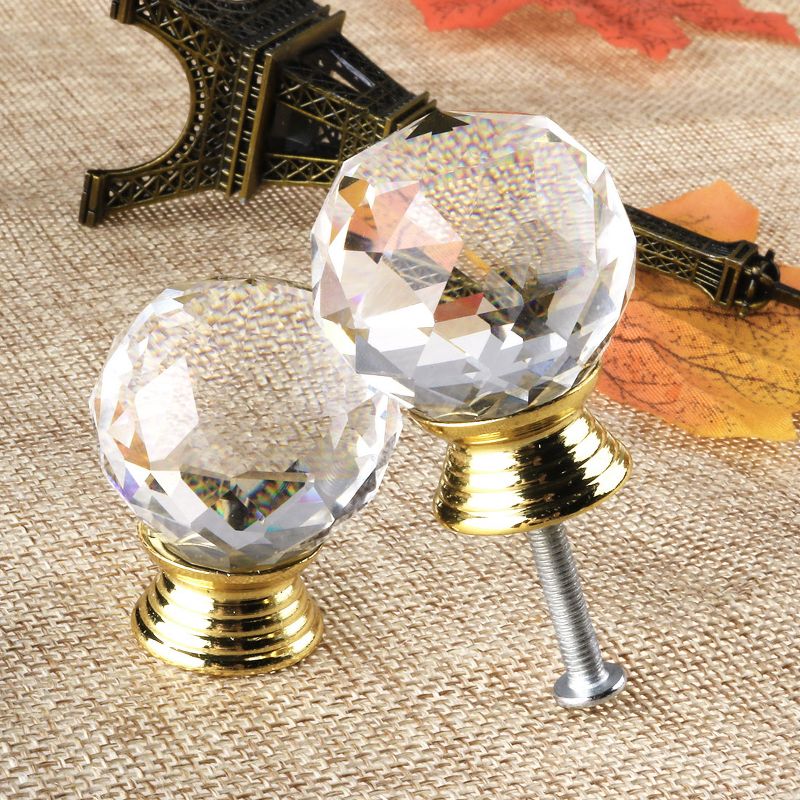 Unique Bargains Diamond Shaped Crystal Glass Drawer Handle Cabinet Knobs, 5 of 7