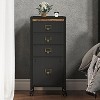 2-4 Drawer File Cabinet, Mobile Filing Cabinet Fits Letter Size or A4, Fabric Vertical File on Wheels, Home Office Small Under Desk Storage, Black - 4 of 4