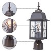 C Cattleya 16in Oil-Rubbed Bronze Outdoor Post Light with Seeded Glass for Walkway, Backyard or Garden - 3 of 4