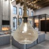 River of Goods 8.5" Lisa Gold and Amber Glass-Metal-Mango Wood and Jute Hanging Pendant Light: UL Listed, 74.5" Max Height - 4 of 4