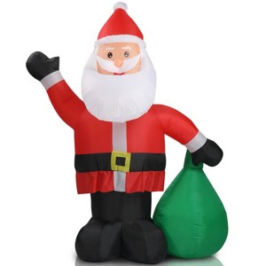 SEVOBAL Inflatable Holiday Decorations 6' Christmas Inflatable Decoration, Inflatable Santa Claus Funny Blow Up Yard Decor, Red, 59.1"*35.4"*72.1" - 1 of 4