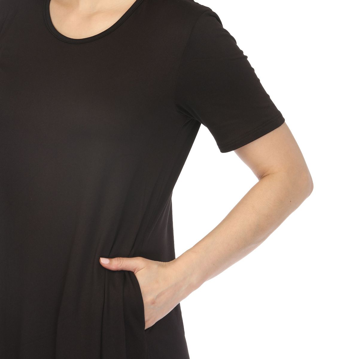 Women's Tee Swing Midi Dress -White Mark - thumbnail 4