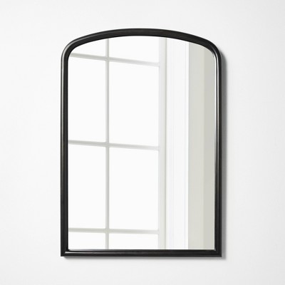 Image of 24" x 34" Wood Arched Decorative Wall Mirror Woodgrain Black - Threshold™ designed with Studio McGee