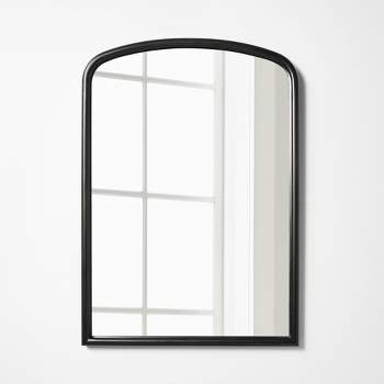 24" x 34" Wood Arched Decorative Wall Mirror Woodgrain Black - Threshold™ designed with Studio McGee