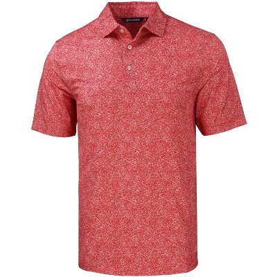 Cutter & Buck Pike Constellation Print Stretch Mens Polo - Red - Xl ...