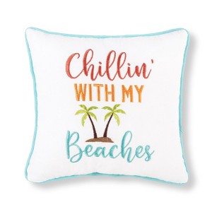 C&F Home 10" x 10" Chillin With My Beaches Embroidered Small Petite Throw Pillow - 1 of 2