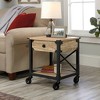 Steel River Side Table Distressed Brown - Sauder: Milled Mesquite Finish, Mobile Storage, Living Room - 2 of 4
