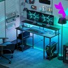 HOMCOM Reversible Computer Desk with Power Outlets and LED Lights, Home Office Desk with Monitor Stand and Storage Shelves - 3 of 4