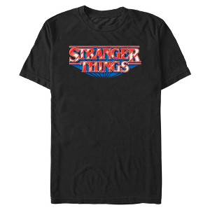 Mens Stranger Things Glossy Style Classic Shadow Logo T Shirt - 1 of 4