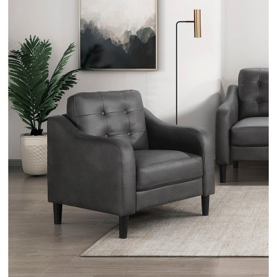 NicBex Couches for Living Room 1pc Chair Modern Single Sofa Chair Microfiber Upholstered Armchair with Solid Wood Frame, Gray