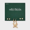 Star and Cowgirl Boot Hoop Earring Set 3pc - Wild Fable™ Gold - 2 of 3