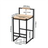RISOKEYS Set of 2 Bar Stools with Back - Paper Rope Woven Counter Height Dining Chairs for Kitchen, Home - Furniture for Home Decor - 3 of 4