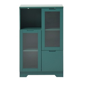 VANIRROR Accent Storage Cabinet with Glass Doors and Drawer, Open Storage Space for Bedroom or Living Room, Storage Cabinet for Organizing and Display - 1 of 4