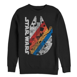 Men's Star Wars Millennium Falcon Rainbow Sweatshirt - 1 of 3