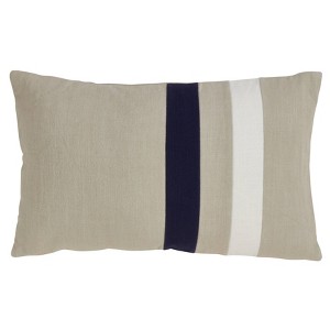 12"x20" Oversize Down Filled Lumbar Throw Pillow - Saro Lifestyle: Cotton, Zipper Closure - 1 of 3