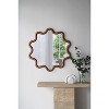 Vynxaria 30"x31" Wooden Wave Frame Wall Mirror - Unique Accent Mirror for Living Room & Bedroom - 4 of 4