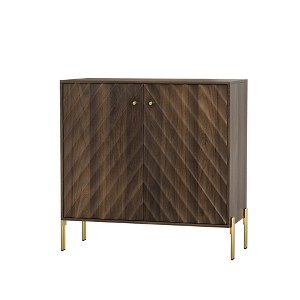 Lirago Mid Century Modern Sideboard Buffet with Storage Sideboard Cabinet Walnut - 1 of 4