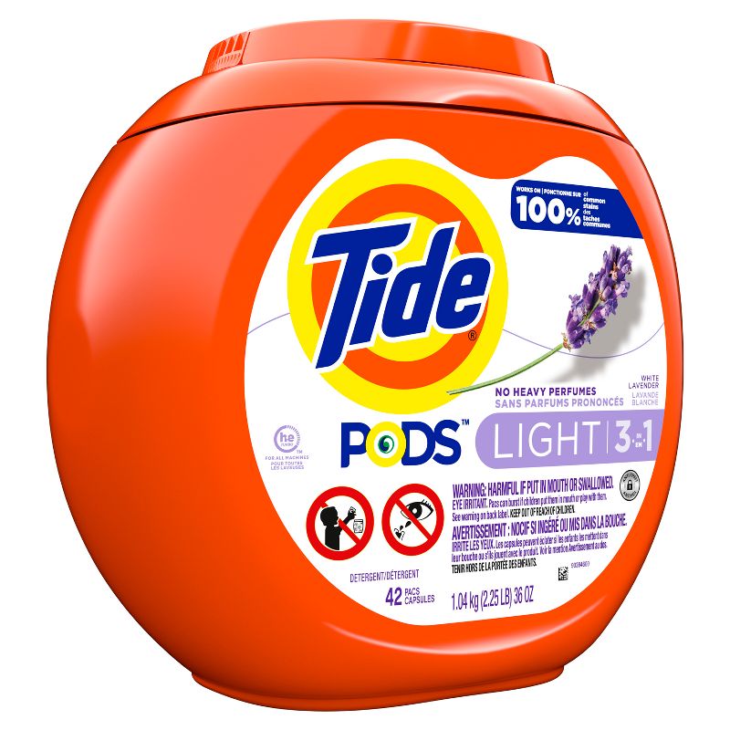 Tide Pods Light Laundry Detergent - White Lavender - 42ct, 3 of 12