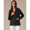 INSPIRE CHIC Women's Faux Suede Vintage Button Down Notched Lapel Long Sleeve with Pockets Blazer - 3 of 4