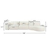 Modern 3 Piece Right-Facing Curved Sectional Sofa, Chaise Lounge with High-Density Foam Structure, Sofa with Polyester Cushion-Coolbibila - 4 of 4