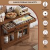 35.4" Sideboard Buffet Cabinets with Glass Door, Buffet Cabinet with Storage, Sideboard Cabinet with Drawer - 3 of 4