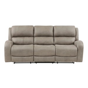 Luxurious Style Double Reclining Sofa 1pc Brown Plush Comfortable Living Room Furniture - 1 of 4
