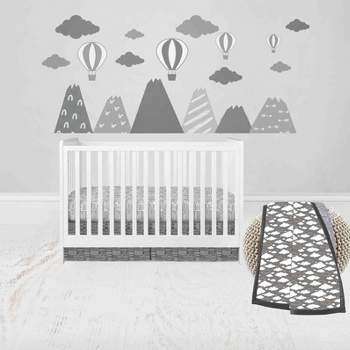Bacati - Clouds in the City White/Gray 3 pc Crib Bedding Set