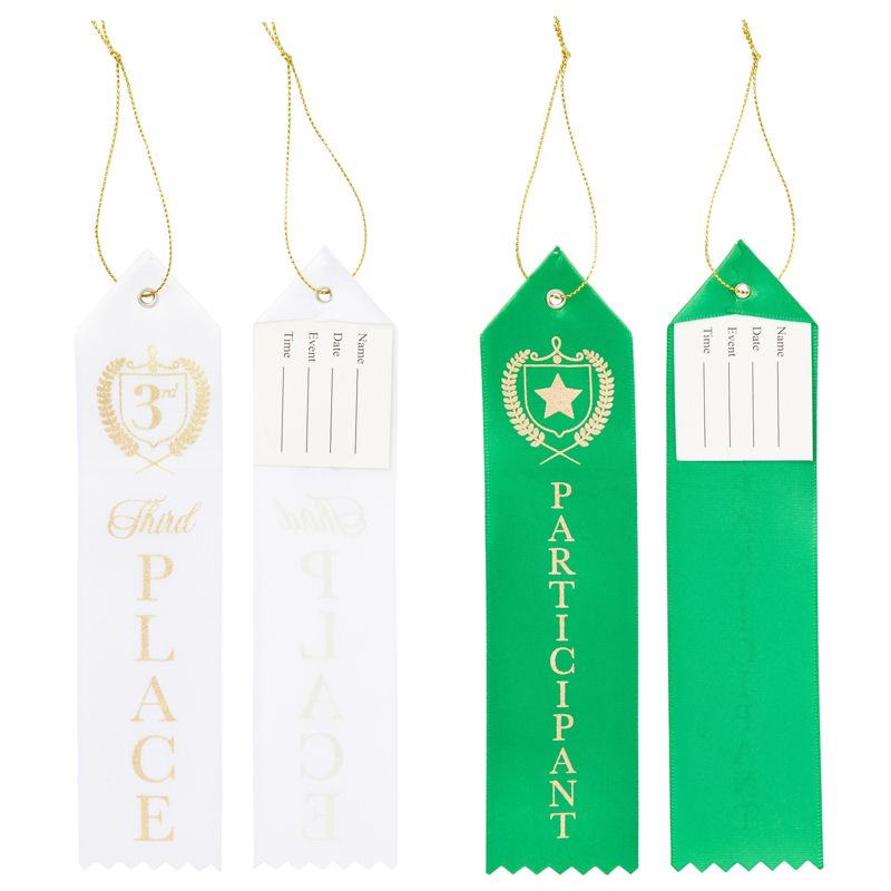 Blue Panda 100 Pack Award Ribbons, 1st, 2nd, 3rd Place, and Participant, Competition Prizes 2 x 8 In, 4 Colors, 4 of 7