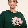 Women's Floral Graphic Print Pullover Sweatshirt - Woolrich x Target Forest Green - 4 of 4