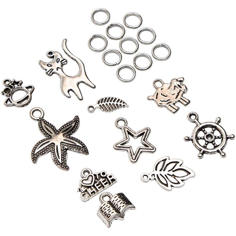 5026 Pieces Jewelry Making Supplies Set with Alphabet Beads, Charms, Rings, Scissor, String and Clear Storage box, 5 of 9