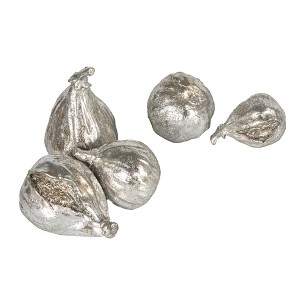 Storied Home Decorative Resin Figs, Silver Finish, Set of 5 - 1 of 4