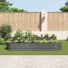 vidaXL Garden Raised Bed Grey Galvanized Steel 157.5 x 31.5 x 31.9 in - 3 of 4