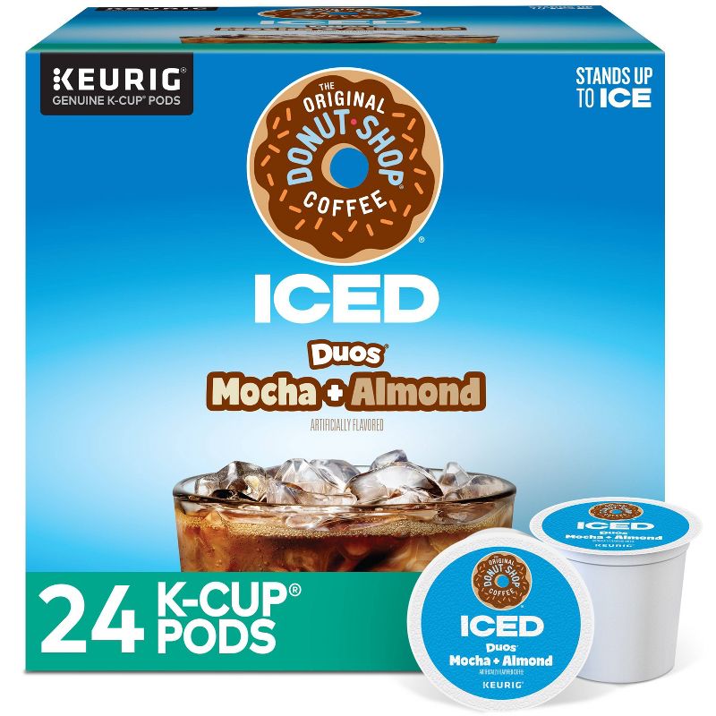Keurig The Original Donut Shop Medium Roast ICED Mocha + Almond K-Cup Pods - 24ct, 1 of 12