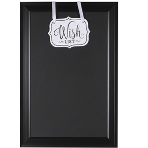 DesignOvation Bosc Framed Magnetic Chalkboard, with Wish List, 18.5x27.5 Black - 1 of 3