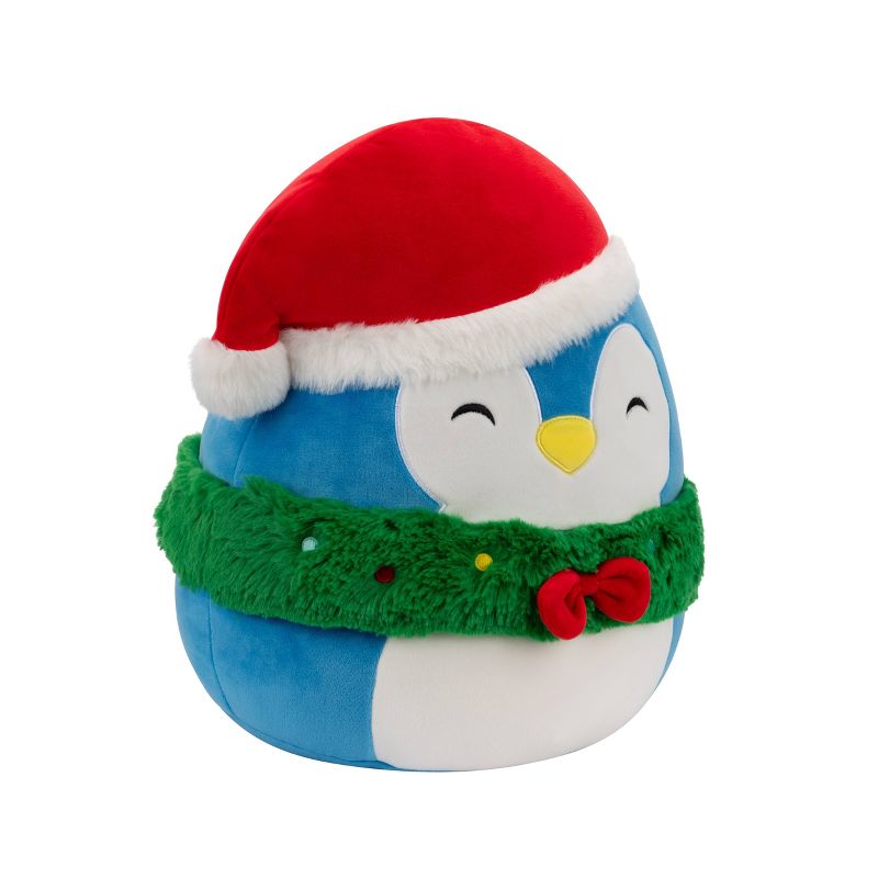 Squishmallows 12&#34; Puff Blue Penguin with Wreath and Hat Medium Plush, 3 of 13