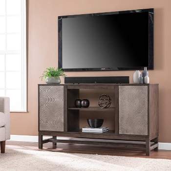Tifchar Storage TV Stand for TVs up to Brown/Antique Silver - Aiden Lane
