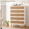 Rattan 5 Drawer Dressers for Bedroom, Tall Dresser with Deep Drawers, Large Chest of Drawers for Closet with Wide Top - 4 of 4