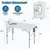 Outdoor Fish Cleaning Table with Sink, Portable Folding Camping Table with Faucet & Sprayer, Fish Cleaning Station for Outdoor Picnic, Beach Use - 2 of 4