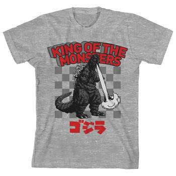Godzilla King Of The Monsters Crew Neck Short Sleeve Athletic Heather Boy's T-shirt